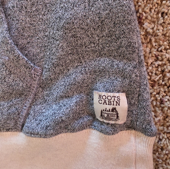 Genuine ROOTS Cabin Hoodie Sweatshirt Heather Grey Womens Medium - Picture 2 of 6